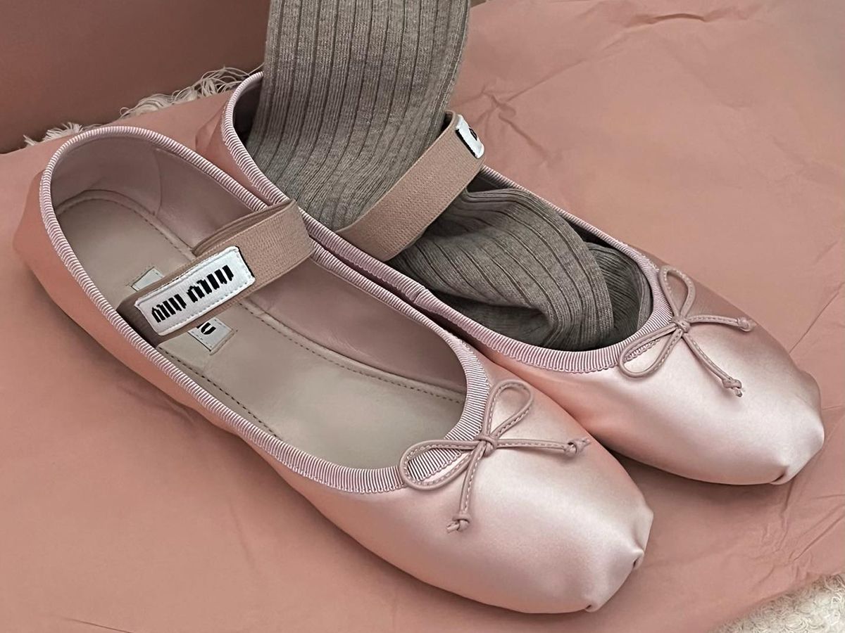 These Miu Miu Satin Ballet Flats Are About To Go Viral Who What Wear 6852