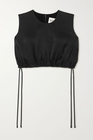 Tove + Cecily Cropped Silk Top