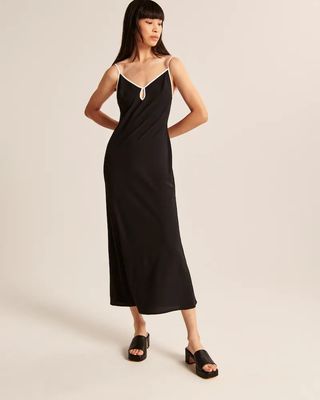 Abercombie & Fitch + Keyhole Slip Maxi Dress