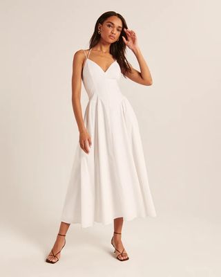 Abercrombie & Fitch + Strappy Plunge Corset Maxi Dress