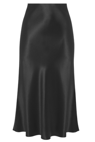 Refine + The Lydia Silk Slip Skirt in Black
