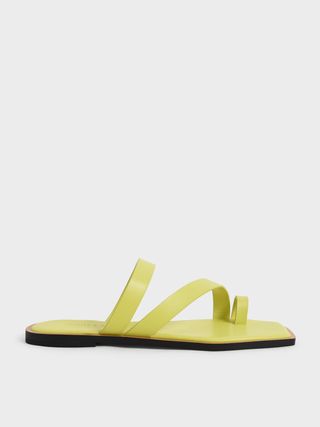Charles & Keith + Lime Toe Ring Strappy Slide Sandals