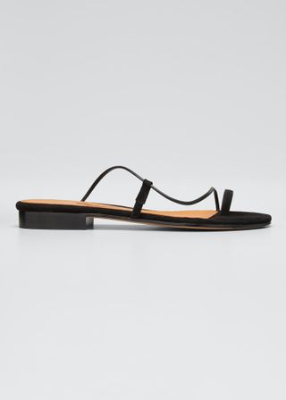 Emme Parsons + Susan Toe-Ring Leather Slide Sandals