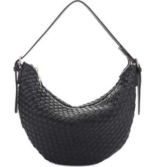 Mali + Lili + Becca Woven Vegan Leather Crescent Shoulder Bag