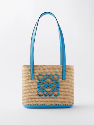 Loewe + Anagram-Logo Mini Raffia Bag