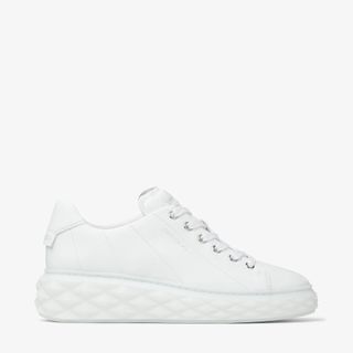 Jimmy Choo + Diamond Light Leather Low-Top Trainers With Platform Sole