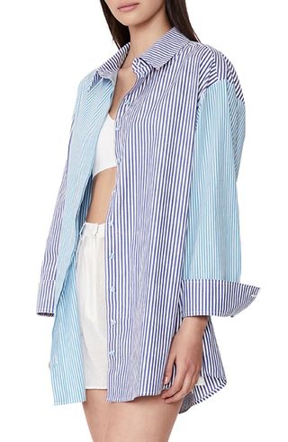 Bardot + Spliced Stripe Oversize Shirt