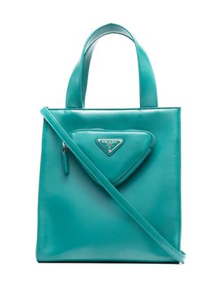 Prada + Triangle Logo Pouch Tote Bag