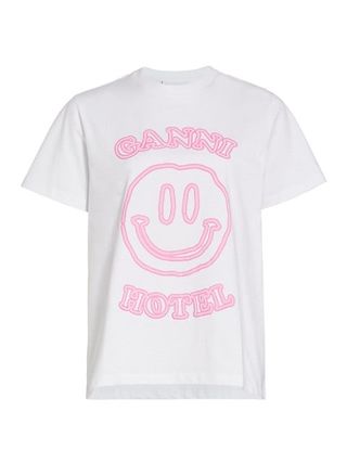 Ganni + Hotel Logo Cotton T-Shirt