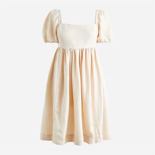 J.Crew + Puff-Sleeve Linen-Cupro Dress