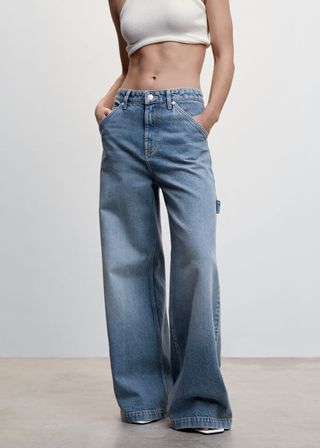 Mango + Low Waist Wideleg Jeans