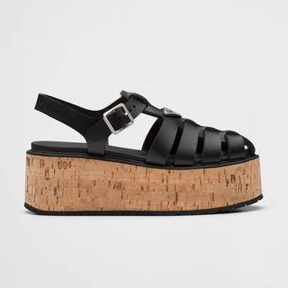 Prada + Rubber Wedge Platform Sandals