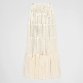 Prada + Long Pleated Tulle Skirt