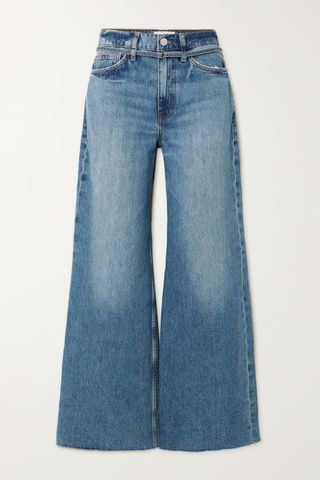 Frame + Le Baggy Oversized Cropped Distressed High-Rise Wide-Leg Jeans