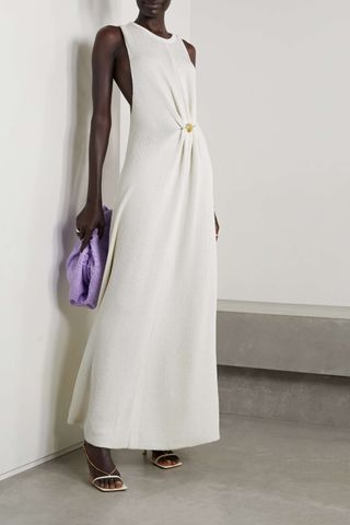 Proenza Schouler + Embellished Twist-Back Knitted Maxi Dress