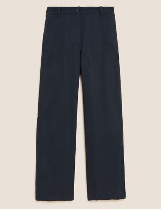 Marks and Spencer + Cotton Rich Wide Leg Trousers
