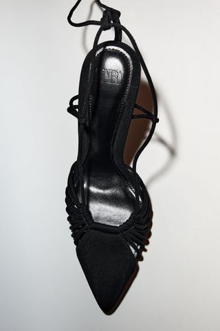 Zara + Lace Up Heeled Shoes