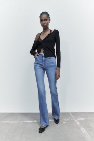 Zara + Z1975 High Rise Flared Jeans