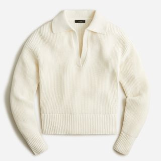 J.Crew + Collared Cotton Beach Sweater