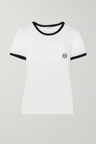 Loewe + Anagram Embroidered Cotton-Jersey T-Shirt