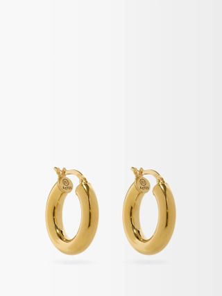Bottega Veneta + Gold-Plated Sterling-Silver Hoop Earrings