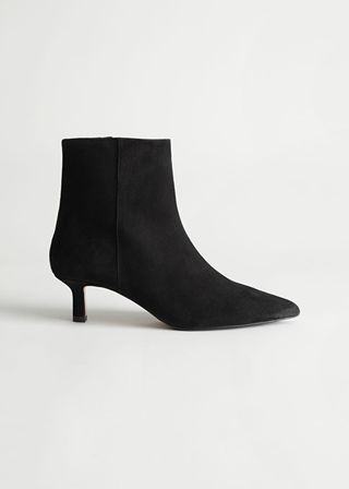& Other Stories + Suede Kitten Heel Ankle Boots