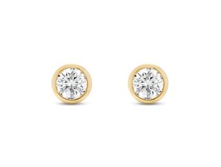 Lightbox + Lab-Grown Diamond 1ct TW Round Brilliant 14k Bezel Studs