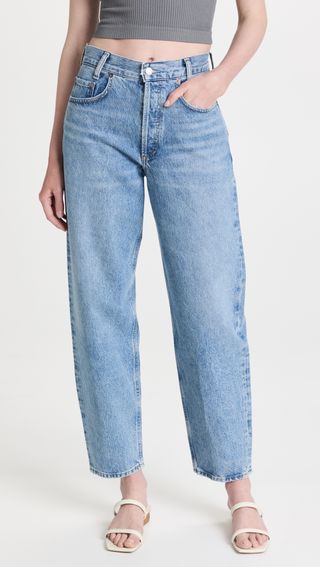 Agolde + High Rise Baggy Taper Jeans