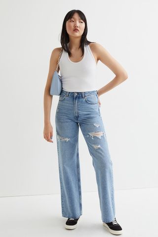 H&M + Wide High Jeans