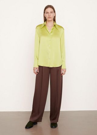 Vince + Long Sleeve Ruched Back Blouse