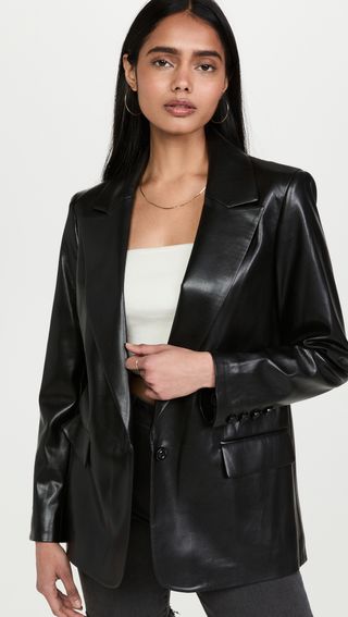 Alice + Olivia + Denny Vegan Leather Blazer