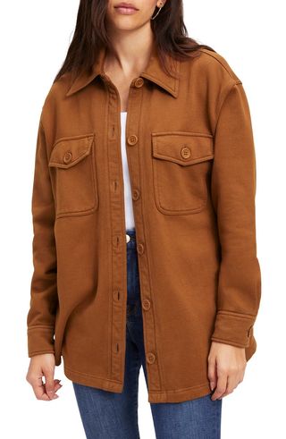 Good American + Oversize Fleece Shirt Jacket