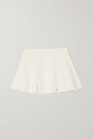 Sea + Jamie Frayed Pleated Denim Mini Skirt