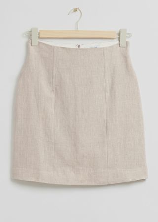 & Other Stories + Structured High Waist Linen Skirt