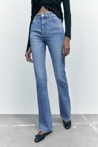 Zara + Z1975 High Rise Flared Jeans