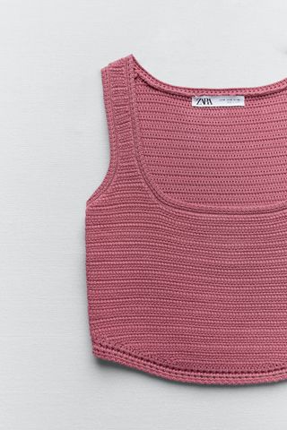 Zara + Crochet Knit Crop Tank