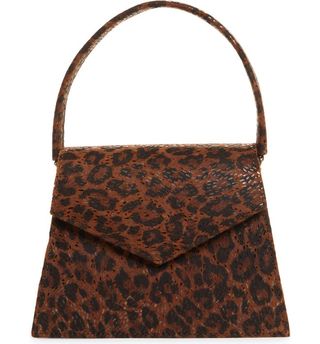 Anima Iris + Mini Zaza Leopard Print Leather Top Handle Bag