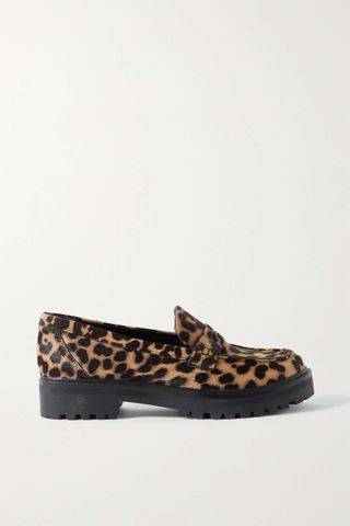 Reformation + Agathea Leopard-Print Calf Hair Loafers