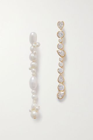 Completedworks + Gold-Plated, Pearl and Zirconia Earrings