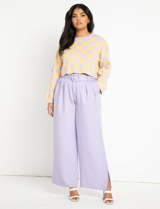 Eloquii + Belted Trouser With Side Slit