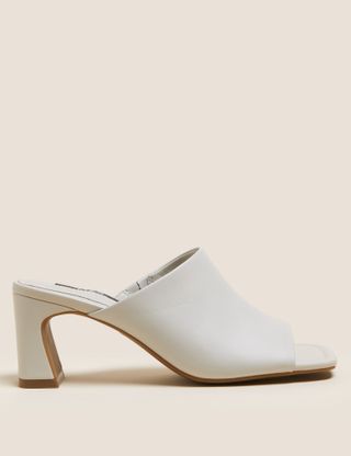 M&S Collection + Leather Open Toe Mules