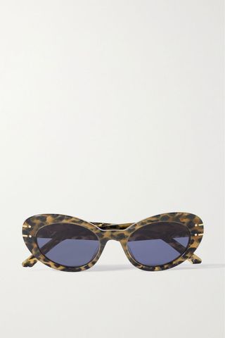 Dior Eyewear + Signature Tortoiseshell Acetate and Gold-Tone Cat-Eye Sunglasses