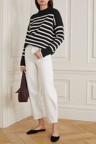La Ligne + Marin Striped Wool Cashmere-Blend Sweater