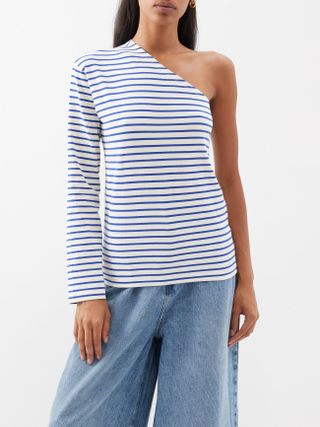 The Frankie Shop + Jean One-Shoulder Striped Cotton Top