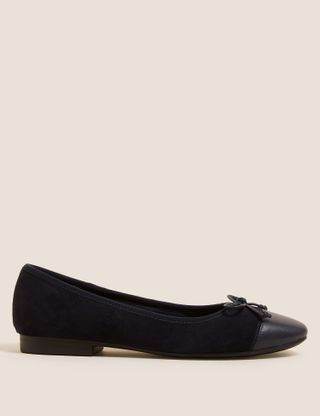 M&S Collection + Suede Stain Resistant Ballet Flat