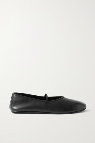 The Row + Elastic Leather Ballet Flats