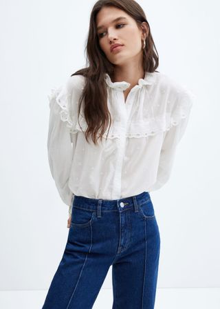 Mango + Embroidered Details Blouse