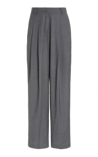 Frankie Shop + Gelso Pleated Woven Wide-Leg Trousers