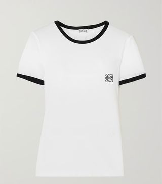 Loewe + Anagram Embroidered Cotton-Jersey T-Shirt