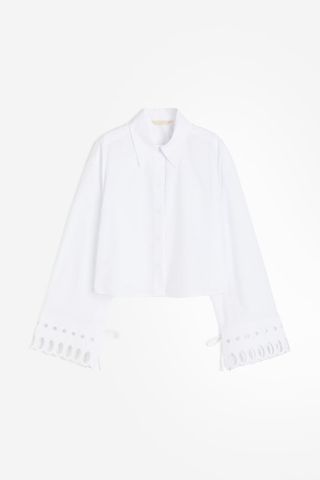 H&M + Shirt With Eyelet Embroidery Detail